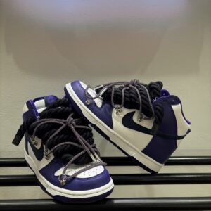 Nike Dunk Mid Purple Custom rope laces Swarovski violet