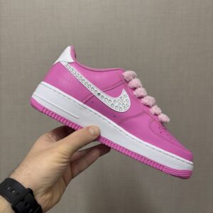 AIR FORCE 1 Pink/Rose laces Spugna brill