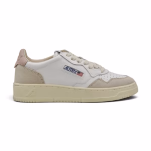 Autry Medalist Leather Low White Pink (Women's)